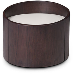 21" Round Modern Brown Oak Finish End Table