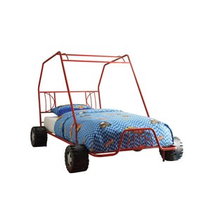 84" X 56" X 51" Twin Red Go Kart Metal Tube Bed