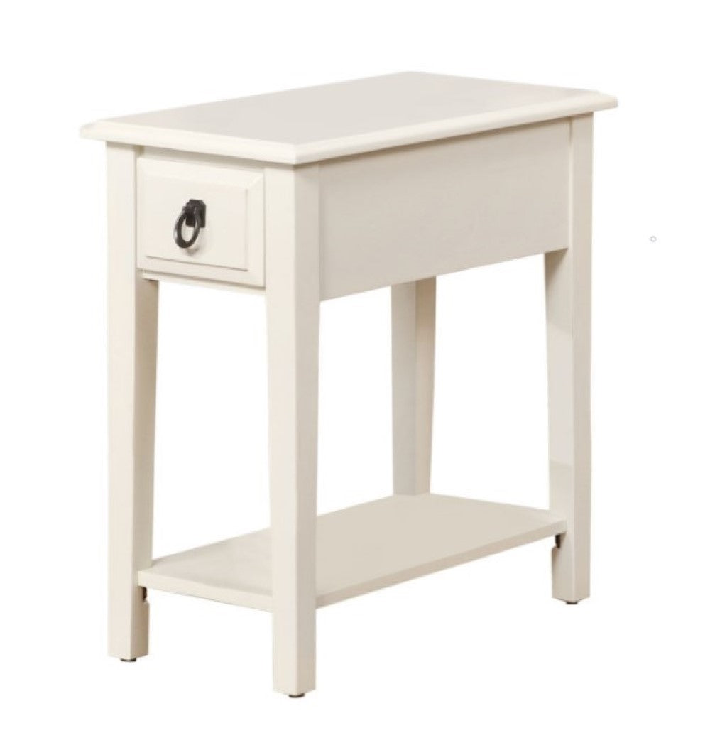 Cottage White Wooden Magazine Rack Side Table - 99fab 