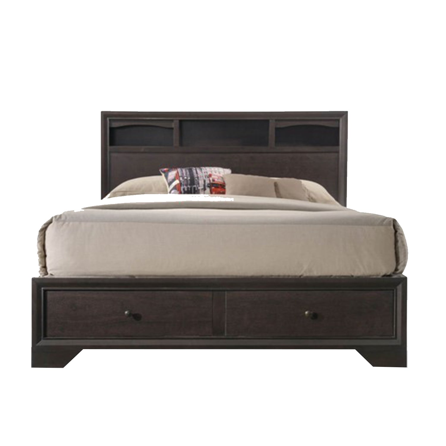 Rich Espresso Finish King Bed With Storage