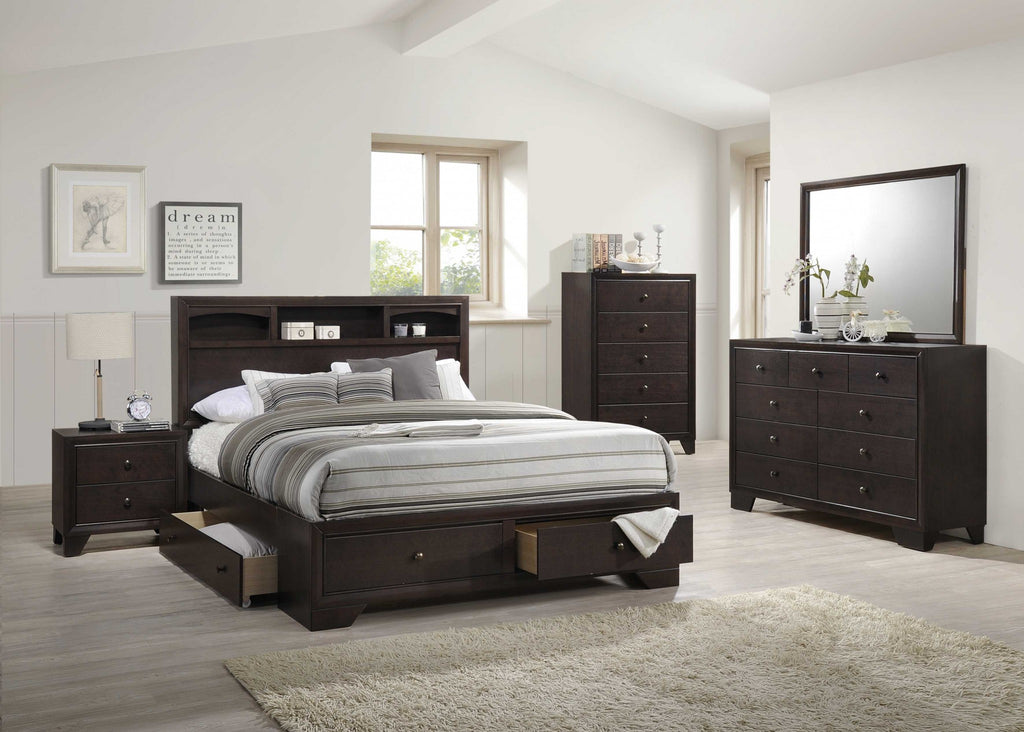 Rich Espresso Finish Queen Bed With Storage - 99fab 