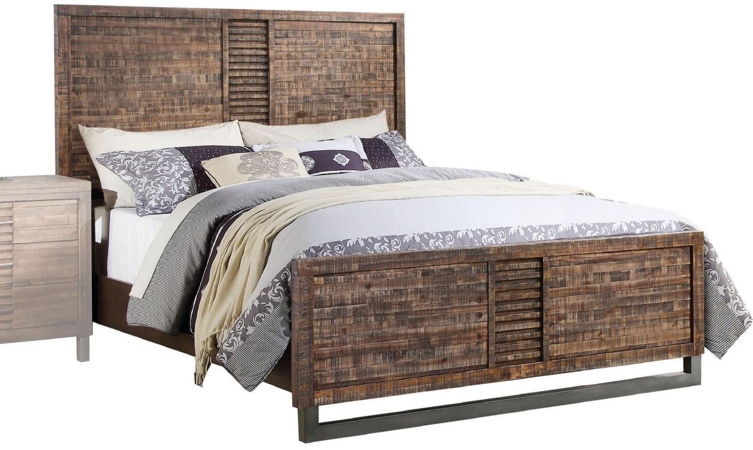 87" X 64" X 56" Reclaimed Oak Queen Bed