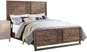 87" X 64" X 56" Reclaimed Oak Queen Bed