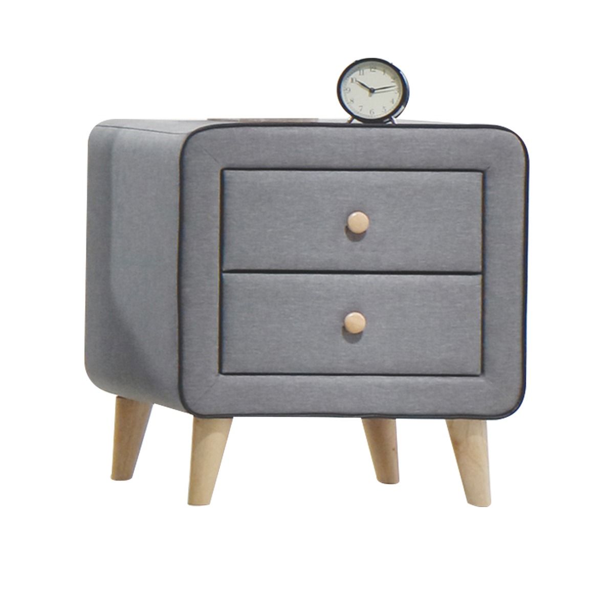 22" Light Gray Two Drawers Nightstand