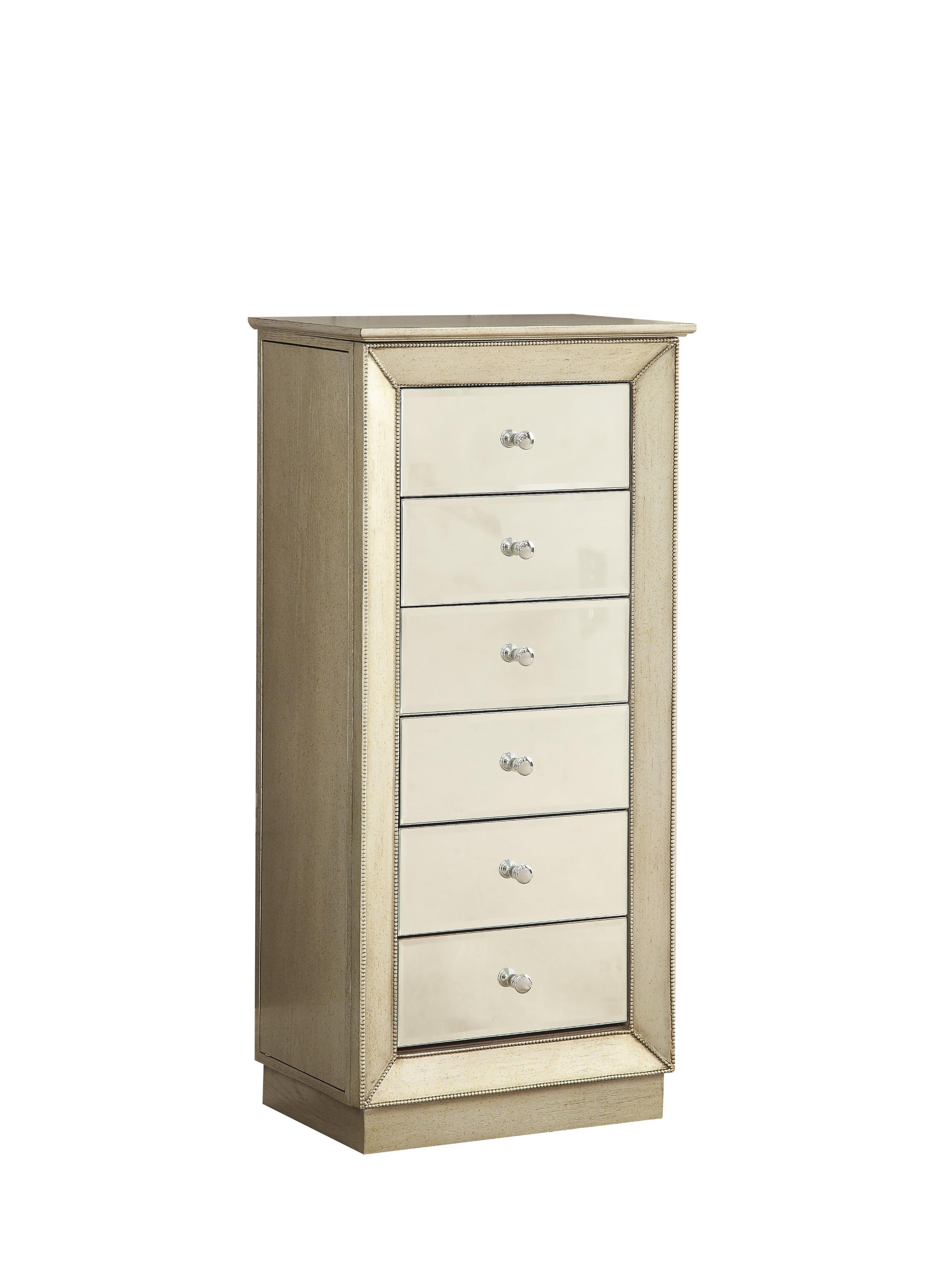 38" White 6 Mirrored Nightstand