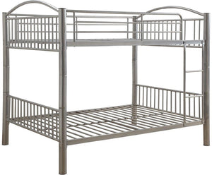 78" X 56" X 67" Silver Metal Full Over Full Bunk Bed