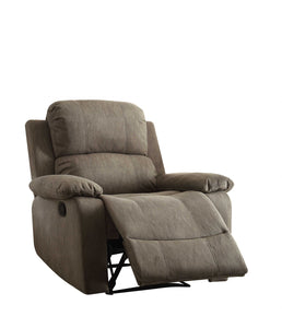 38" X 38" X 39" Taupe Polished Microfiber Fabric Recliner