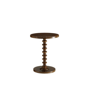 Fun Walnut Wood Pedestal End Table