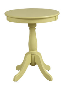 22" Light Yellow Solid Wood Round End Table