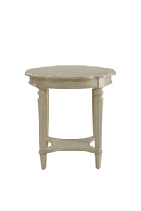 24" Light Slate Solid Wood End Table With Shelf