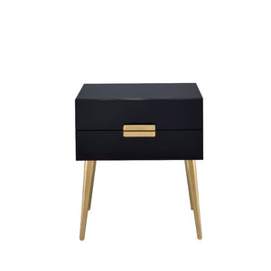 24" Gold And Black End Table