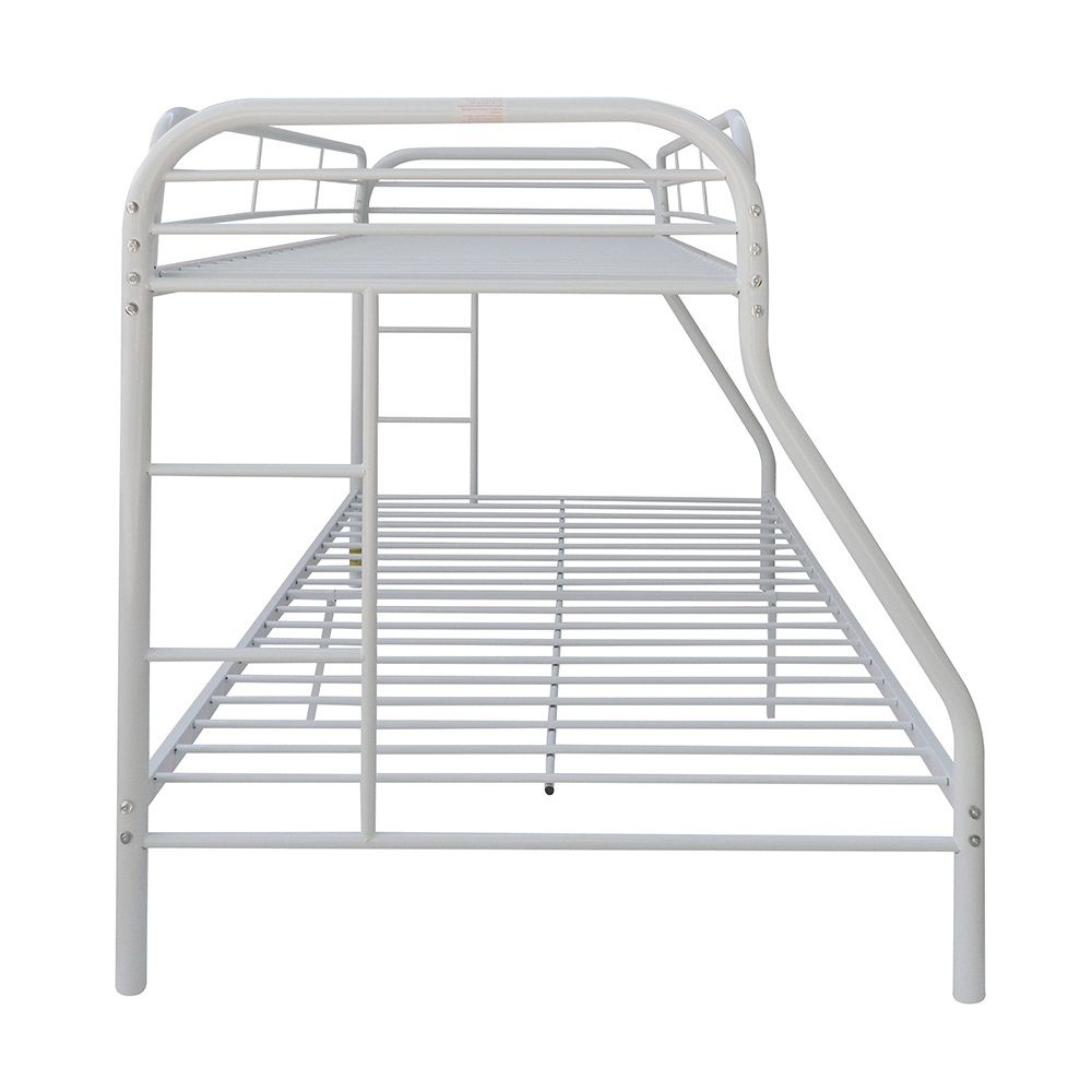 White Twin Over Full Contemporary Metal Bunk Bed - 99fab 