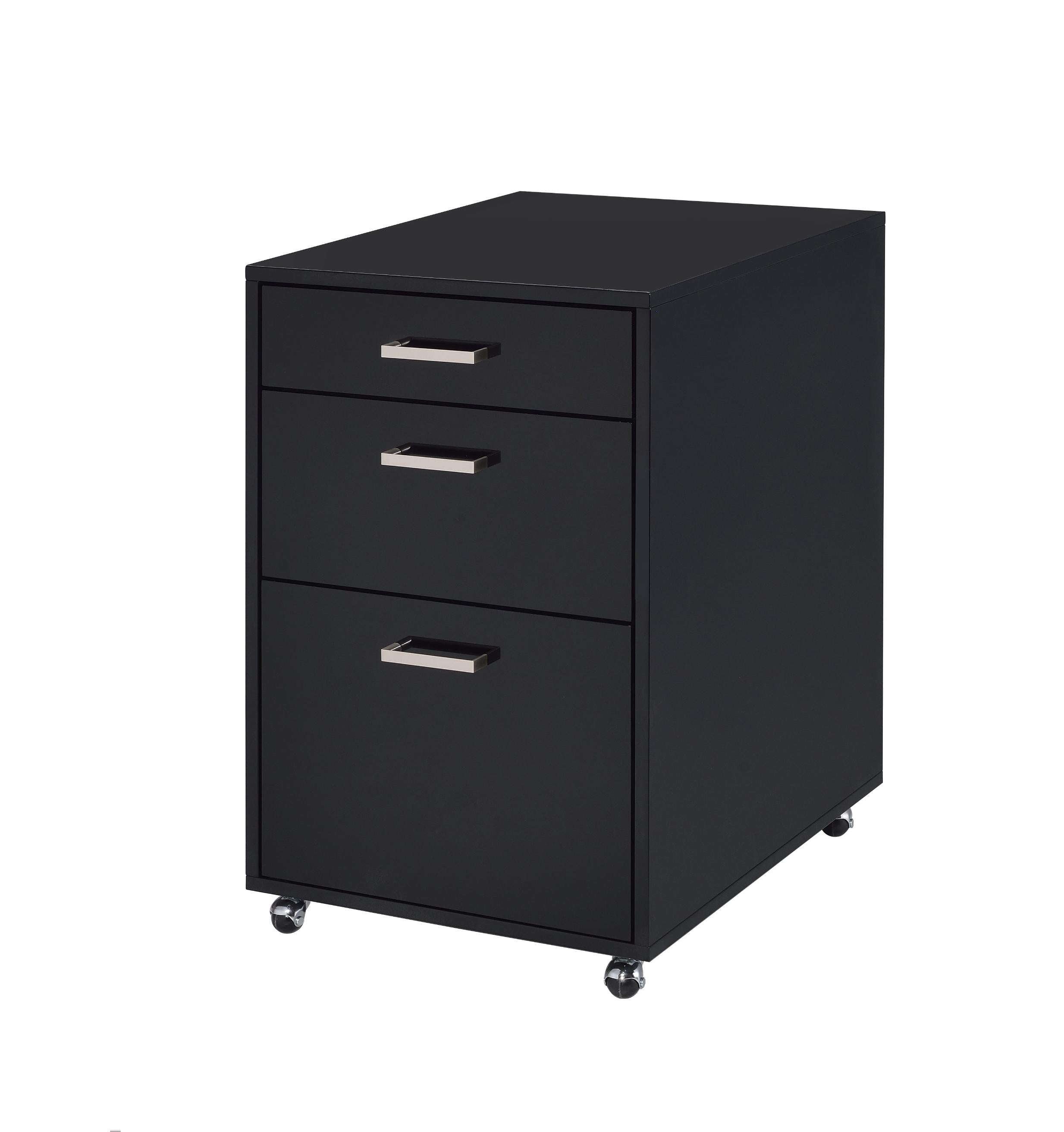 18" Black Standard Accent Cabinet With Three Drawers