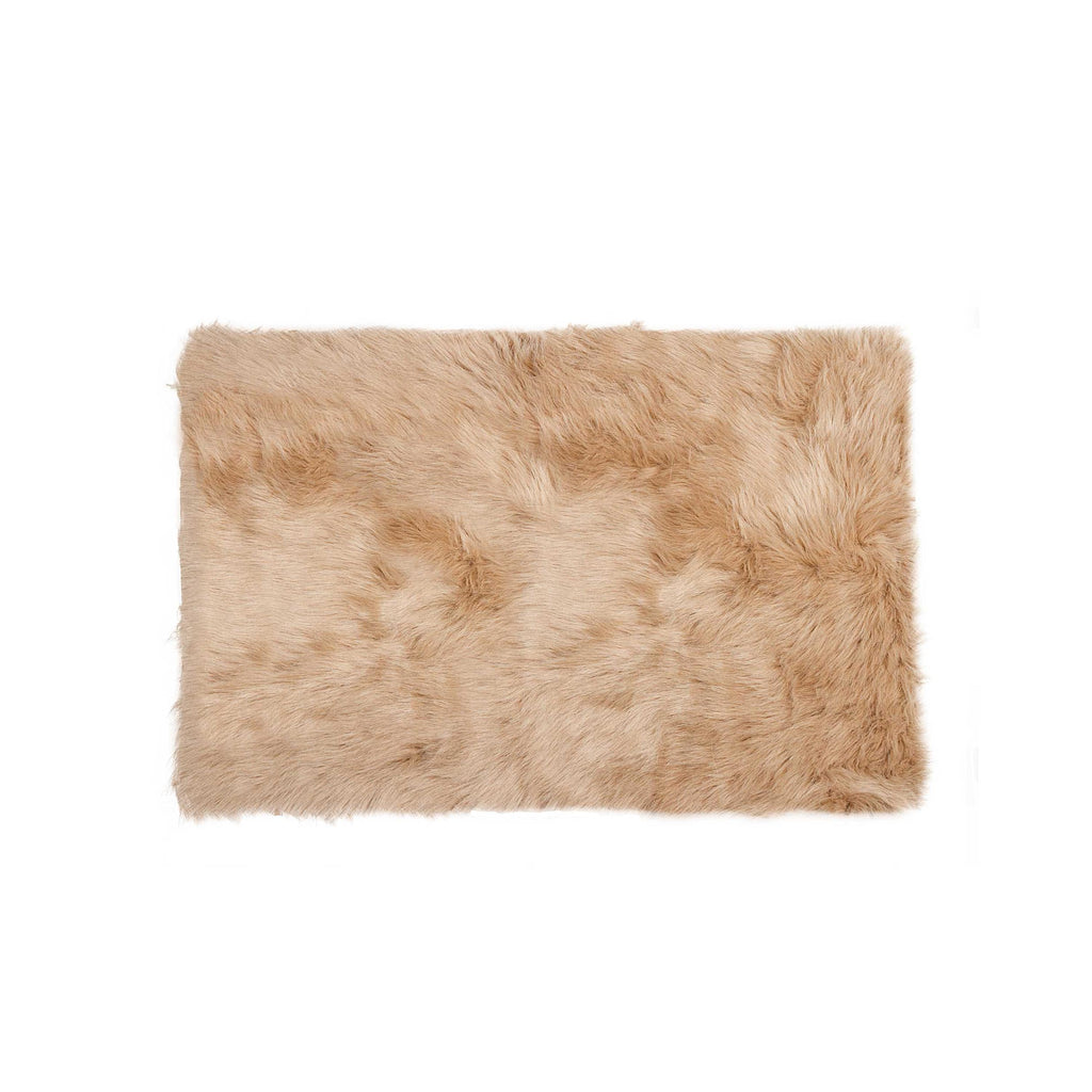 2' X 3' Tan Faux Fur Rectangular Area Rug - 99fab 