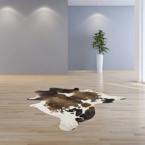 72" X 84" Taupe And White Cowhide - Rug