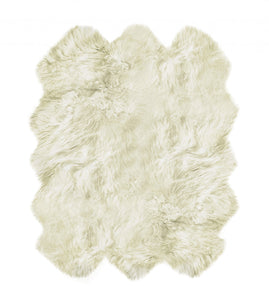 72" X 72" Natural Sheepskin Wool Area Rug