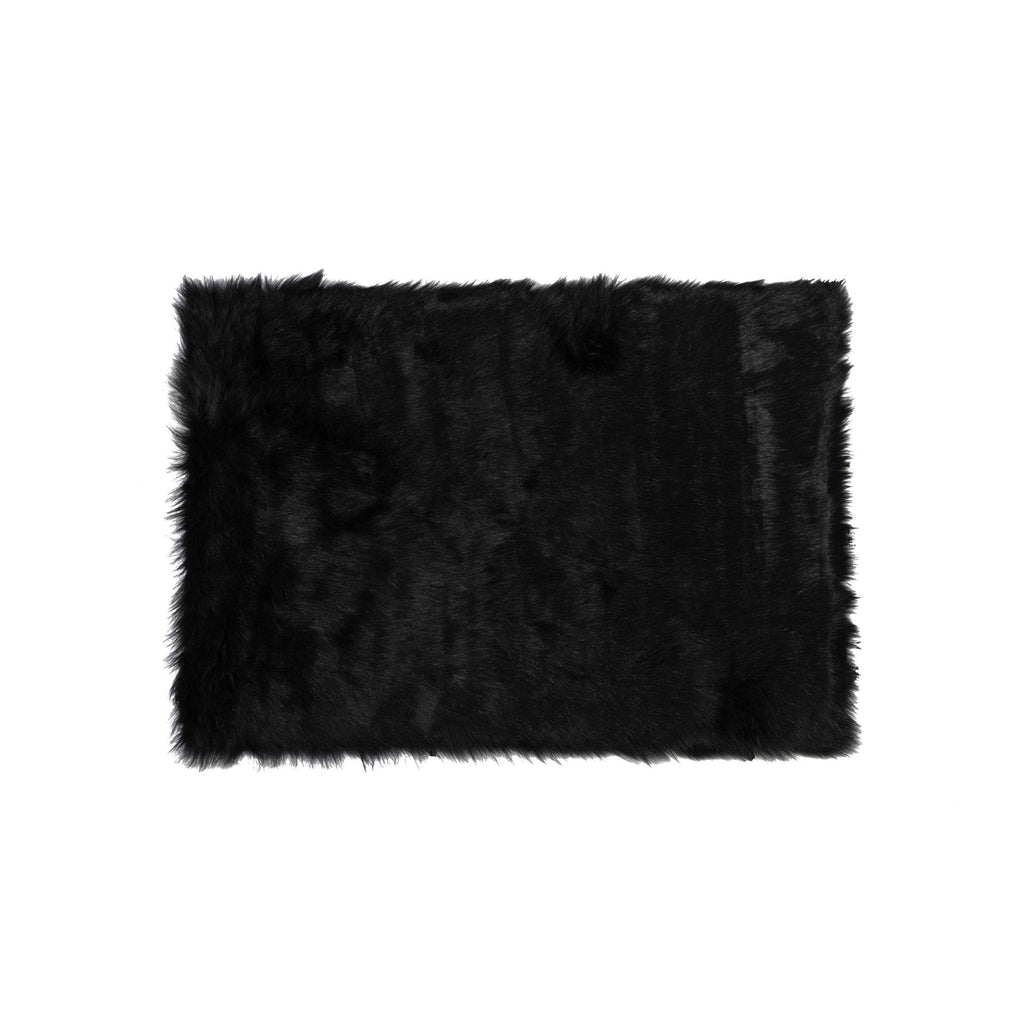 2' X 3' Black Faux Fur Animal Print Area Rug - 99fab 