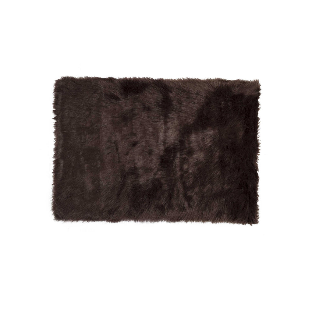 2' X 3' Chocolate Faux Fur Animal Print Area Rug - 99fab 