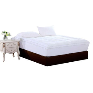 17" Square Quilted Accent Queen Piping Mattress Pad With Fitted Cover