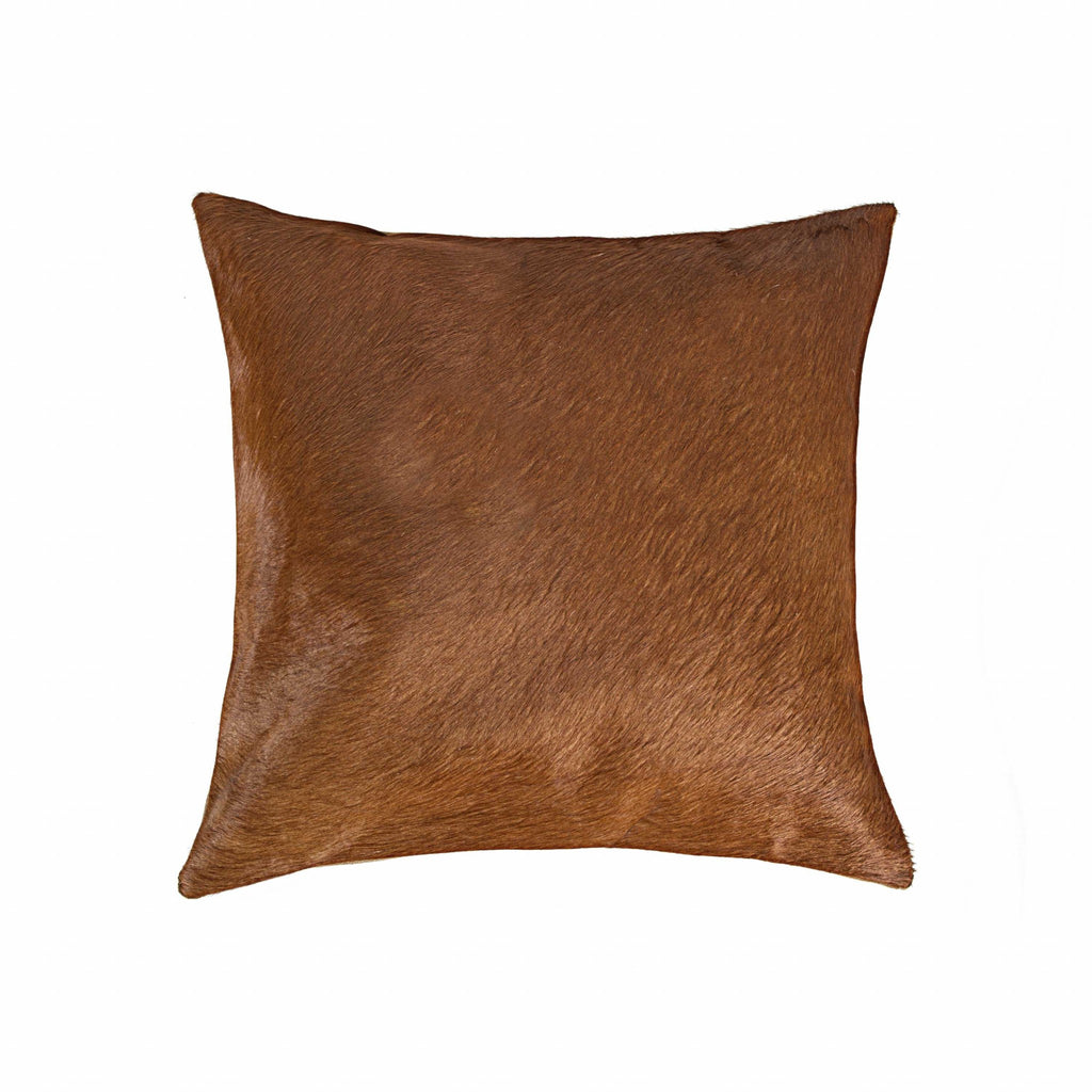 18 X 18 Brown Cowhide Throw Pillow - 99fab 