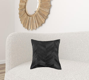 18" X 18" X 5" Black And Natural  Pillow