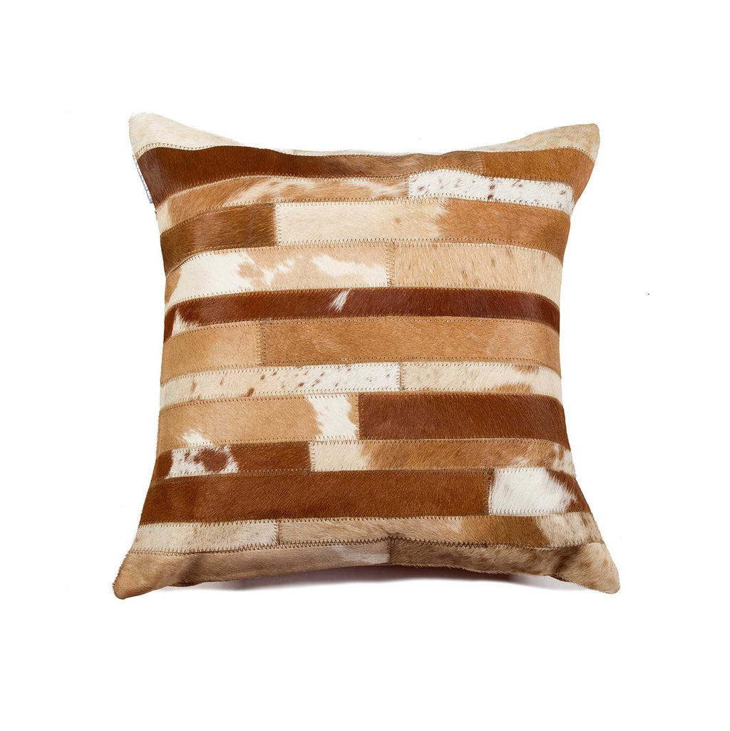 18 X 18 Brown Cowhide Throw Pillow - 99fab 