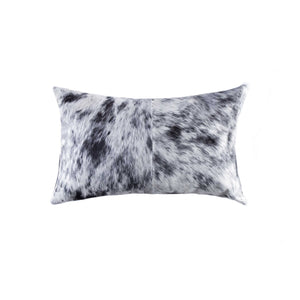 18" X 18" X 5" Salt And Pepper Brown And White Cowhide  Pillow