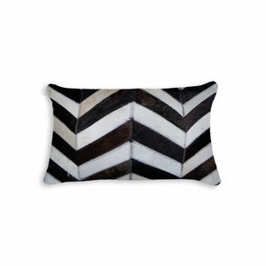 12" X 20" X 5" Black And Natural  Pillow