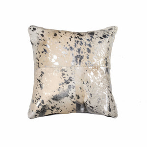 18" X 18" X 5" Silver And Gray Quattro  Pillow