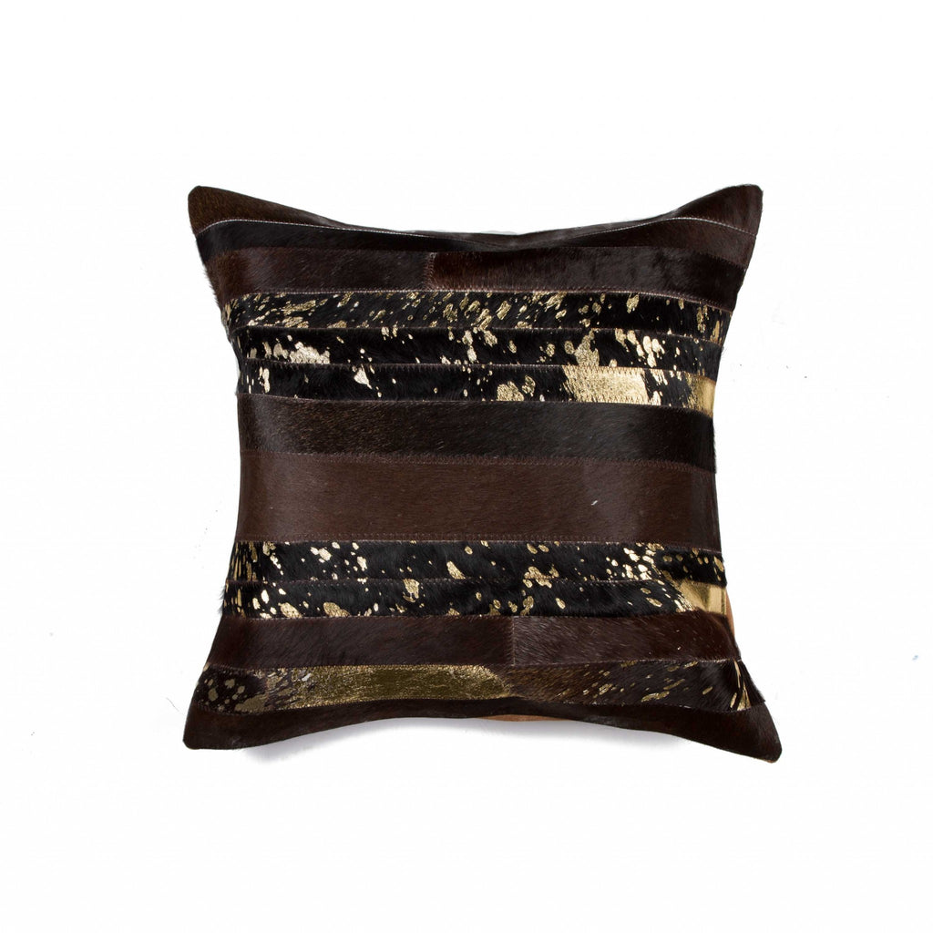 18 X 18 Chocolate Cowhide Throw Pillow - 99fab 