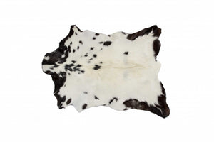 2" X 3" White And Black Calfskin - Area Rug