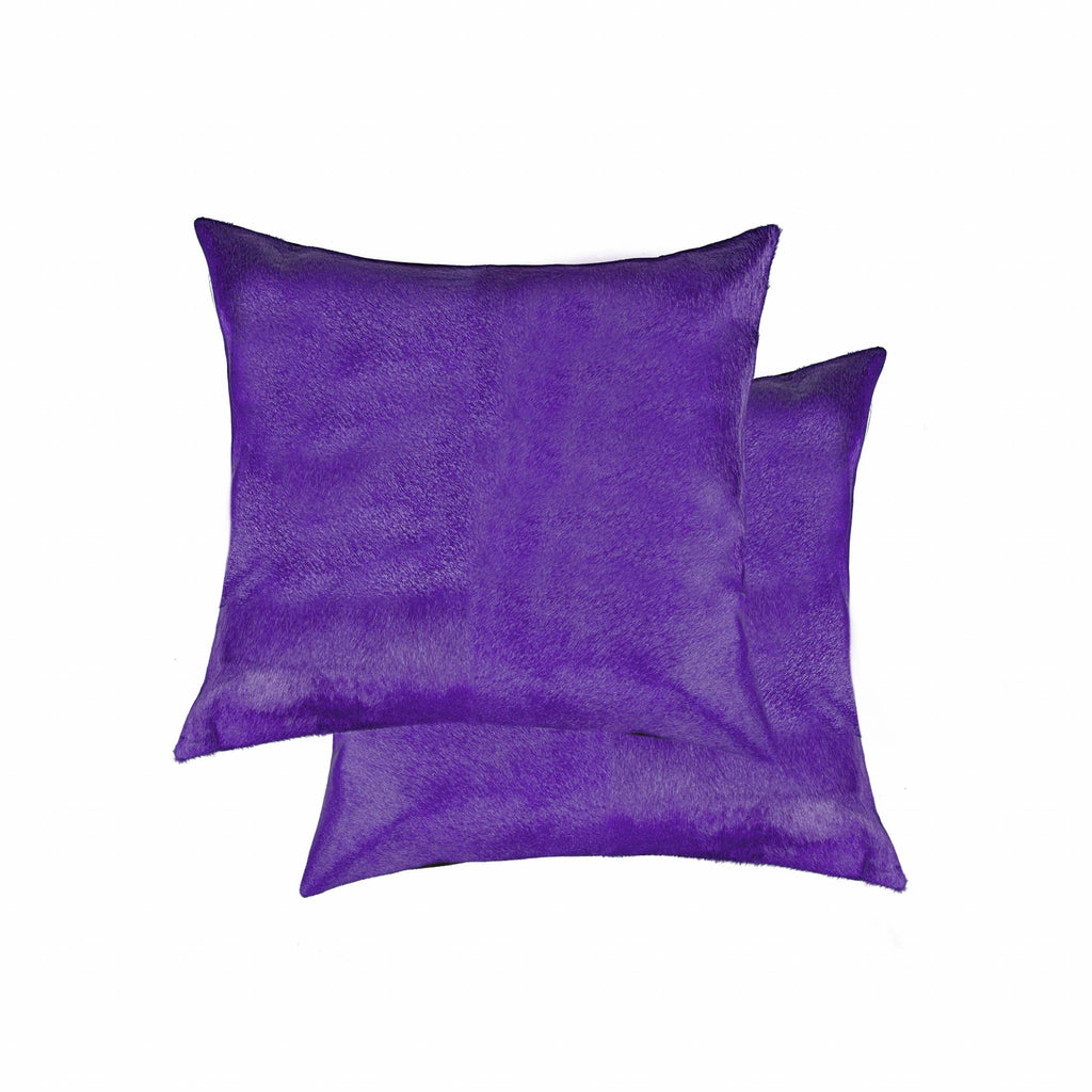 18 X 18 Purple Cowhide Throw Pillow - 99fab 