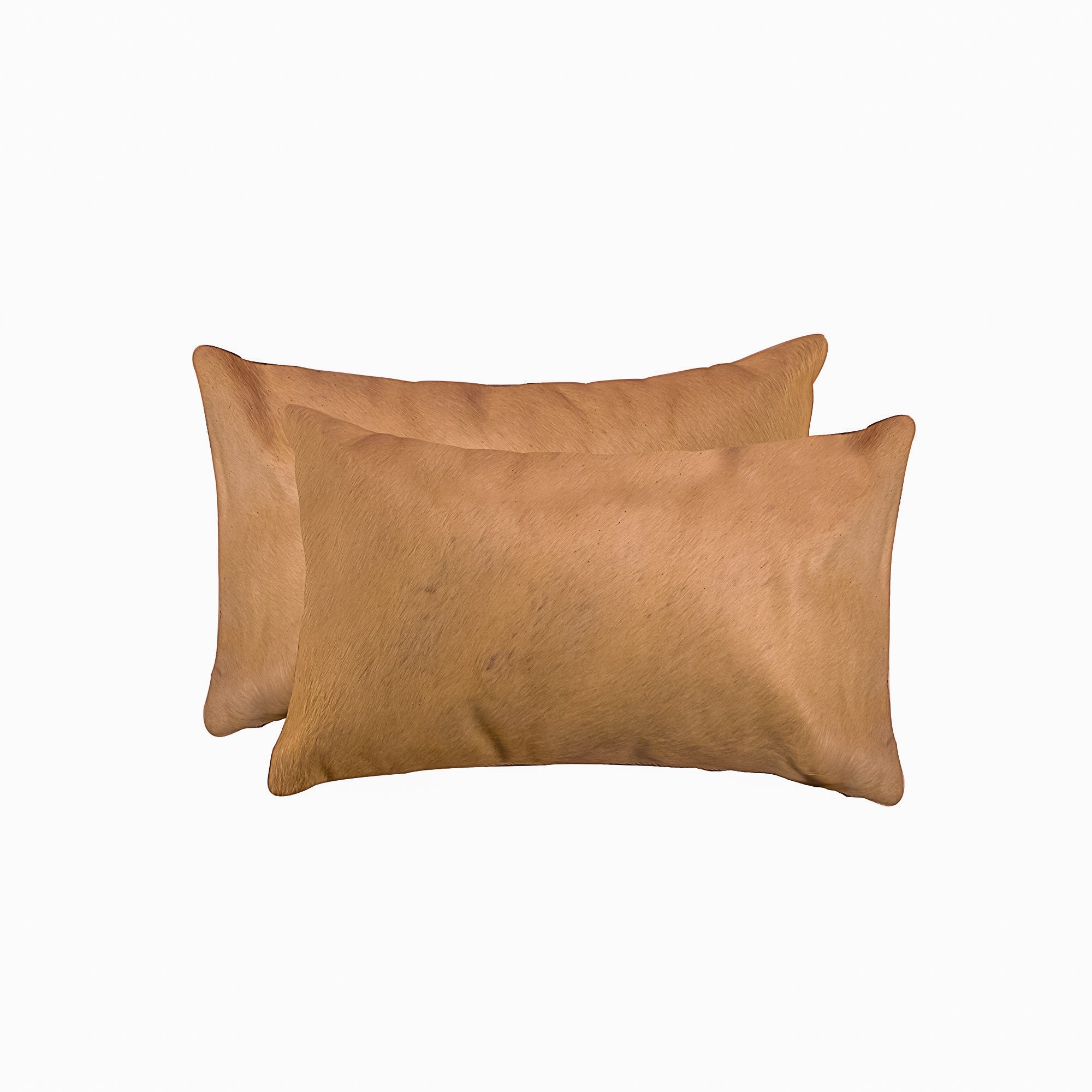 12" X 20" X 5" Tan Cowhide  Pillow 2 Pack