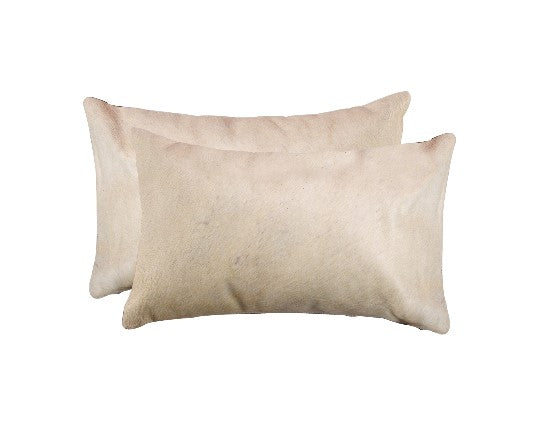 12" X 20" X 5" Tan Cowhide  Pillow 2 Pack