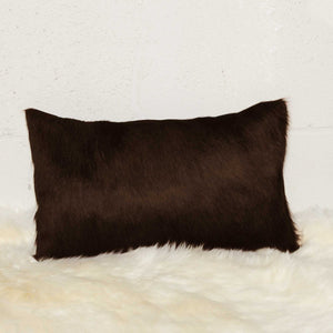 12" X 20" X 5" Chocolate Cowhide  Pillow 2 Pack