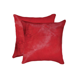 18" X 18" X 5" Wine Cowhide  Pillow 2 Pack