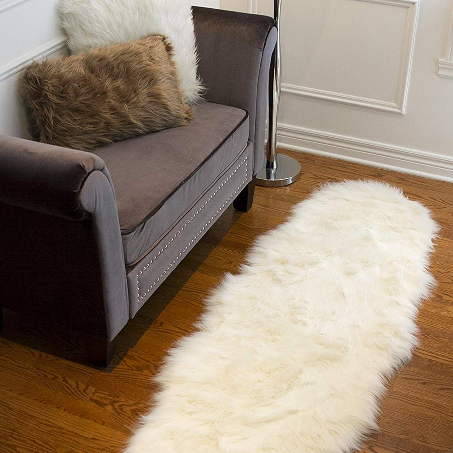 Off White Animal Print Area Rug