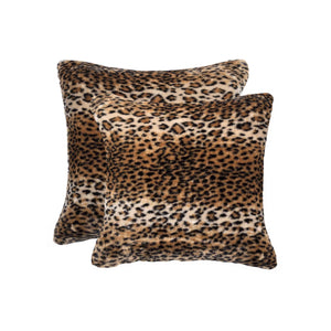 18" X 18" X 5" Leopard Faux  Pillow 2 Pack