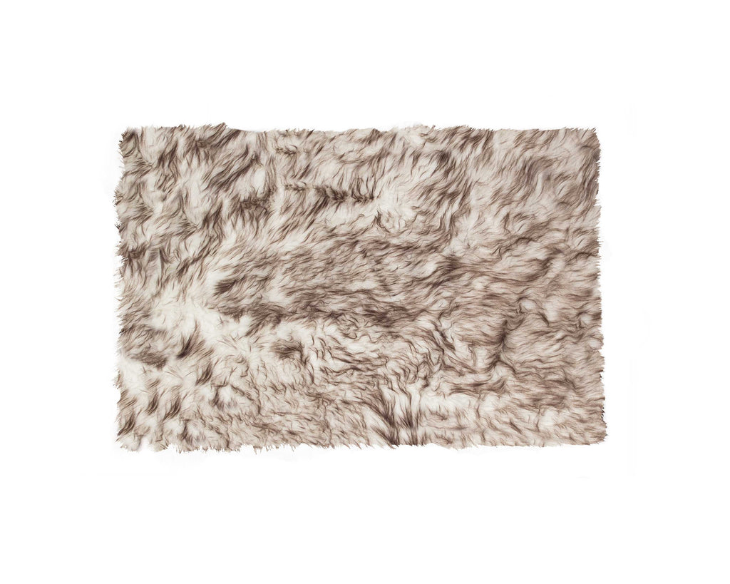 2' X 3' Ombre Brown Faux Sheepskin Area Rug - 99fab 