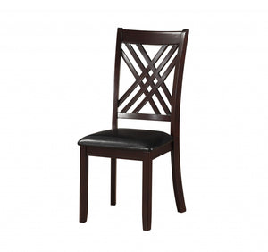 18" X 22" X 41" 2Pc Black And Espresso Side Chair