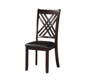 18" X 22" X 41" 2Pc Black And Espresso Side Chair