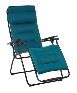 Zero Gravity Recliner - Black Frame - Coral Blue Fabric