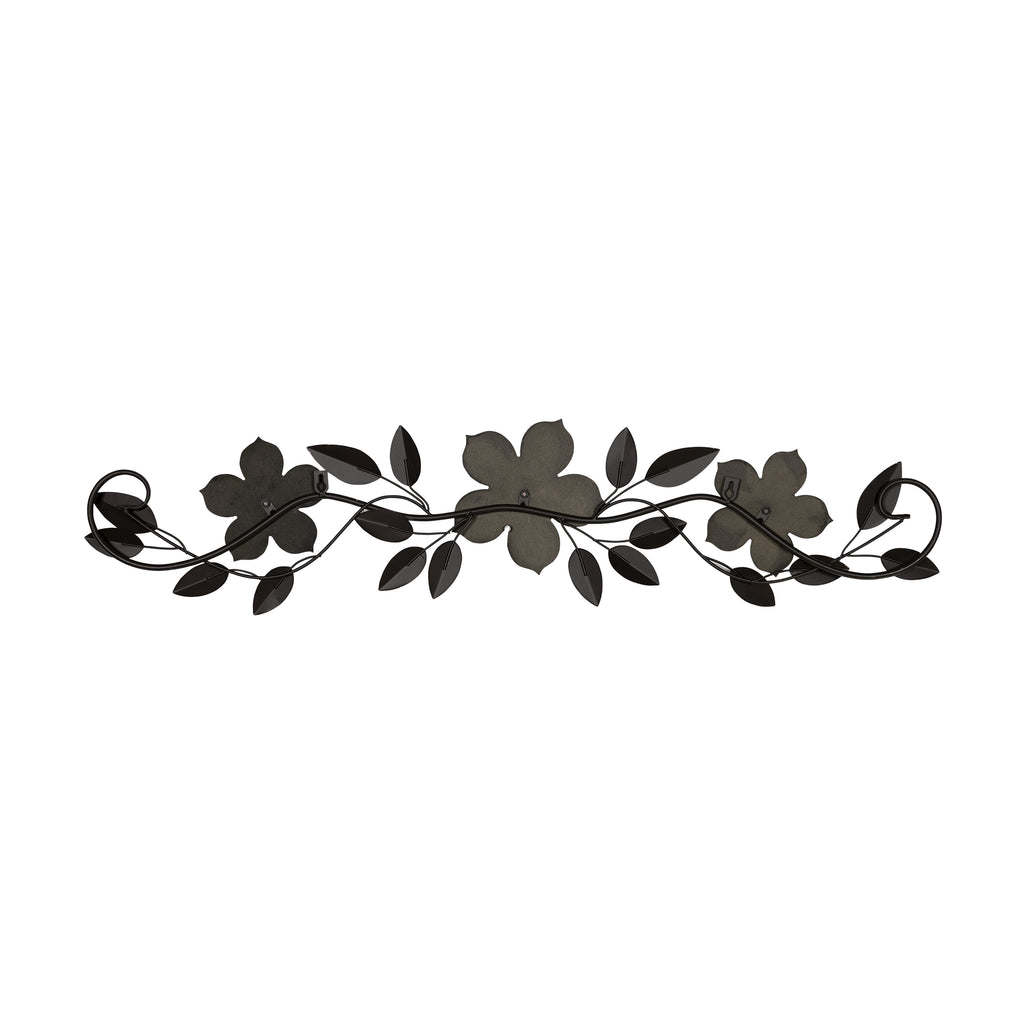 Floral And Espresso Wood Over The Door Metal Wall Decor - 99fab 