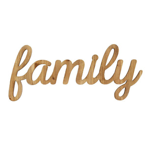 Family Life Natural Wood Script Wall Decor