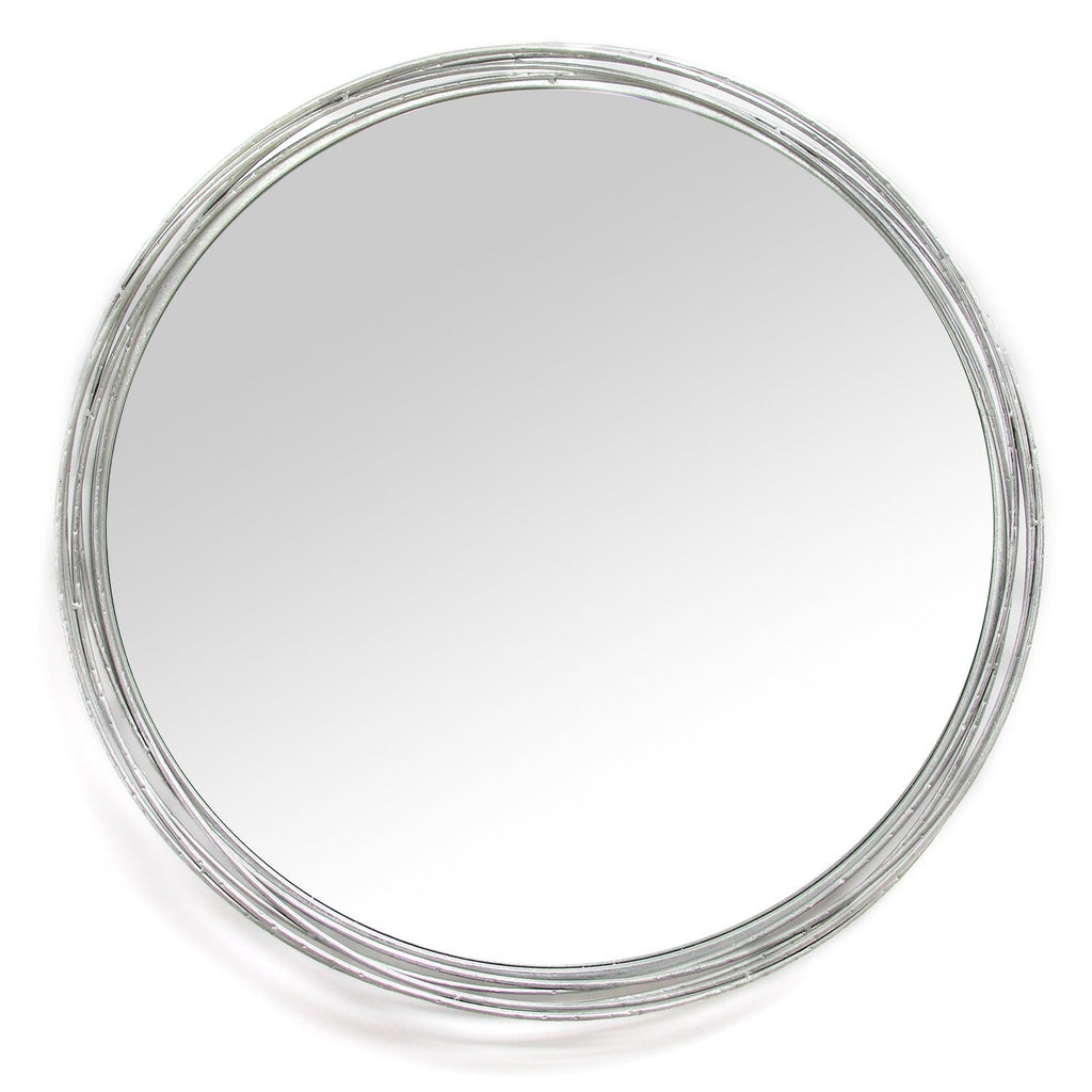 Silver Intertwined Frame Modern Wall Mirror - 99fab 