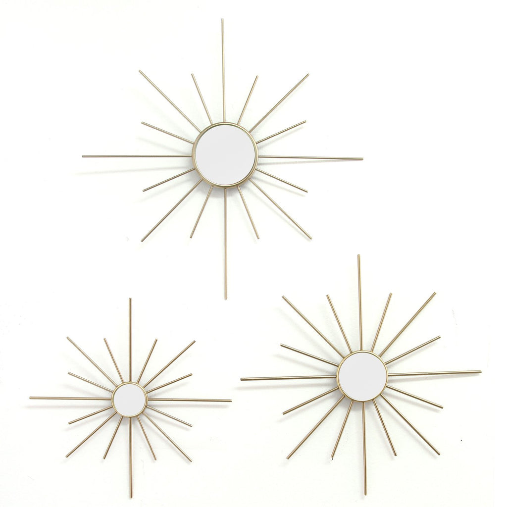 S 3 Gold Mirror Burst Metal Wall Decor - 99fab 