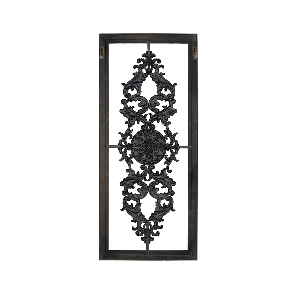 Distressed Scroll Panel Metal White Wood Framed Wall Art - 99fab 