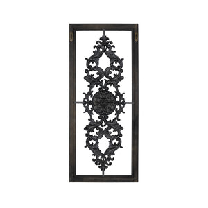 Distressed Scroll Panel Metal White Wood Framed Wall Art