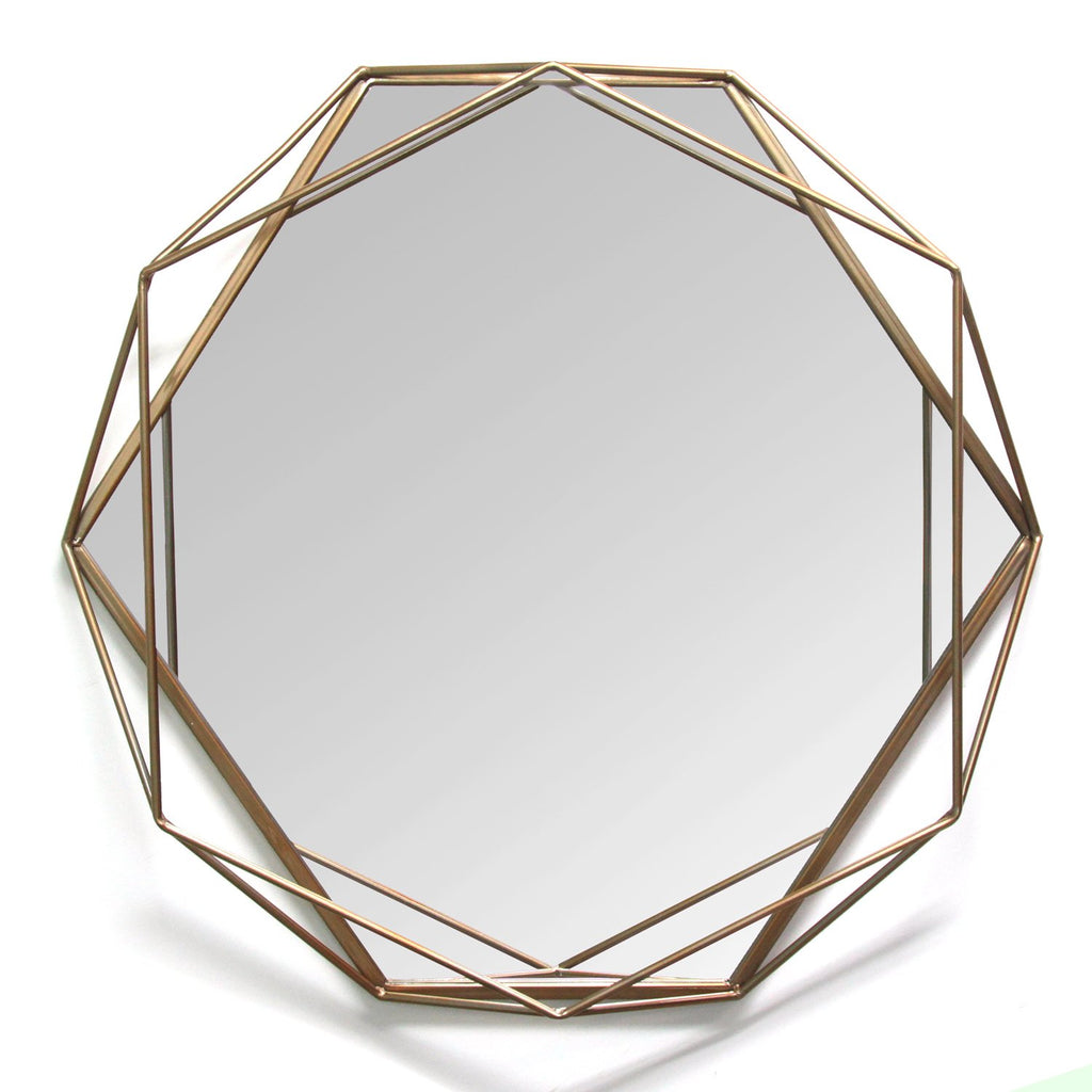 Gold Metal Octagon Framed Wall Mirror - 99fab 