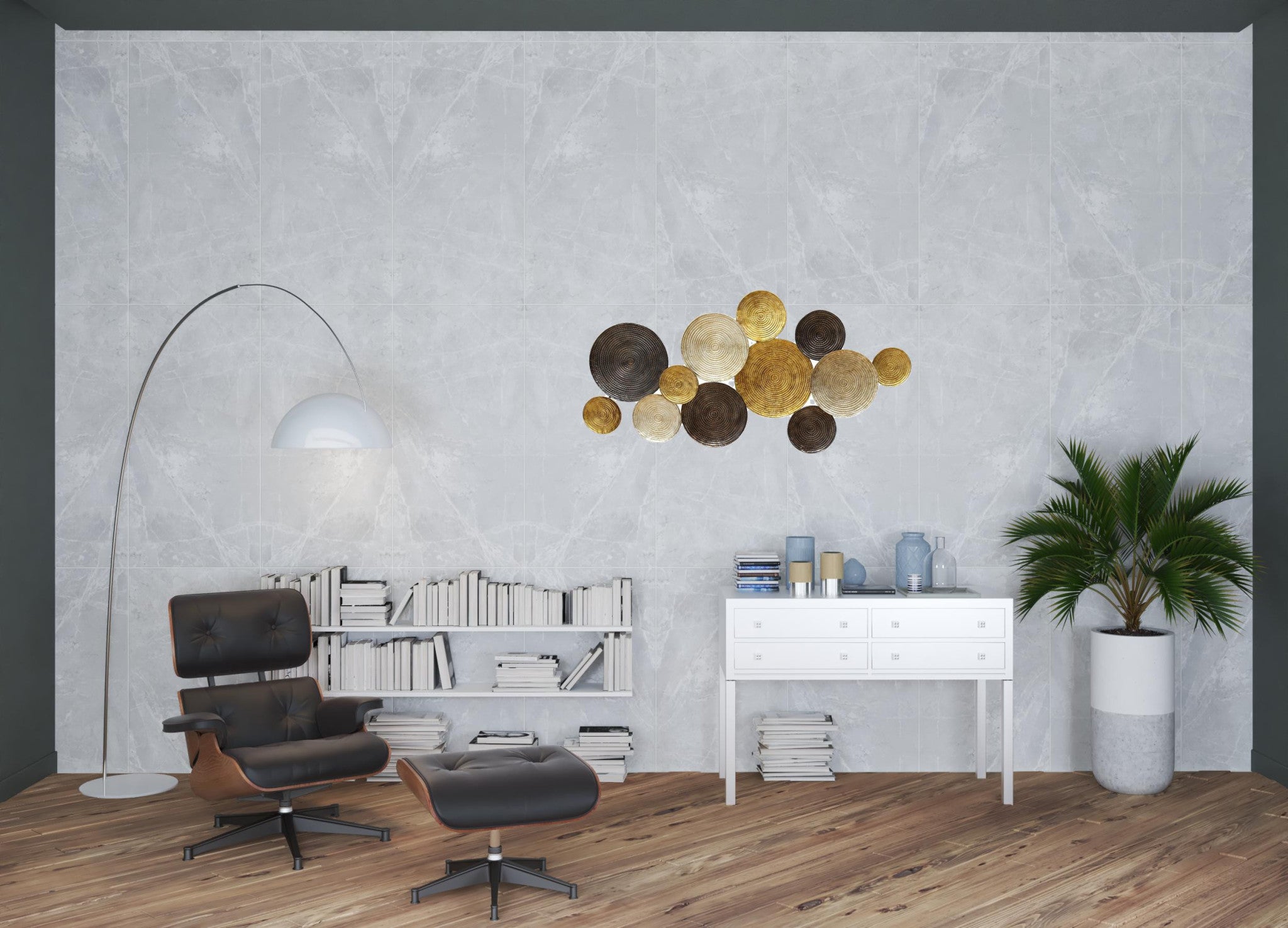 Multi-Metallic Circles Wall Decor